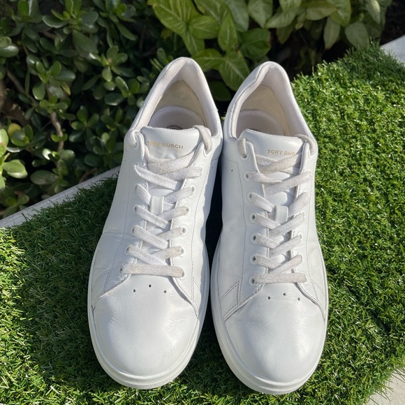 TORY BURCH Low Top Howell white leather sneaker Size 5.5 - Picture 9 of 15